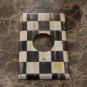 Round Hole Receptacle Switch Plate made w/Mackenzie Childs Courtly Check Tissue