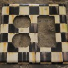Double Outlet Single Rocker Switch Plate made w/Mackenzie Childs Tissue Paper