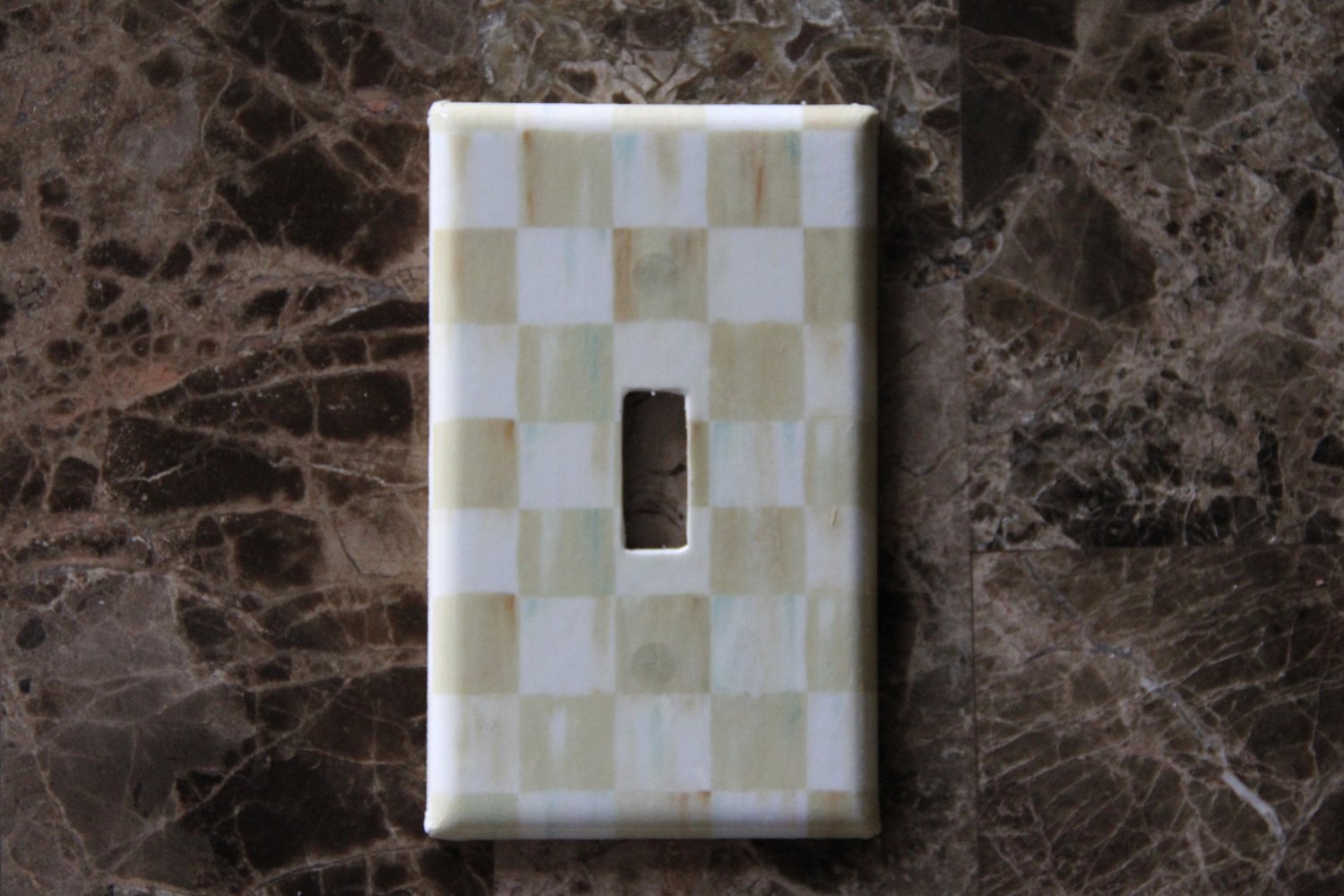 Switch Plate Outlet Covers made w/Mackenzie Childs Parchment Check