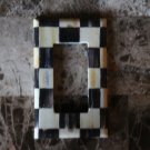 Single Rocker Switch Plate made w/Mackenzie Childs Courtly Check Tissue Paper