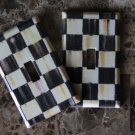 Single Toggle Switch Plate made with Mackenzie Childs Courtly Check Tissue Paper