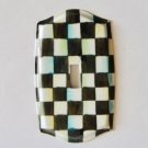 Single Toggle Light Switch Plate made w/Mackenzie Childs Courtly Check Paper