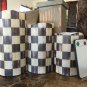 Vanilla Flameless LED Candles made w/Mackenzie Childs Courtly Ck Tissue w/Remote