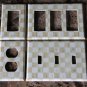Jumbo Switch Plate Covers made w/Mackenzie-Childs Courtly & Parchment Check