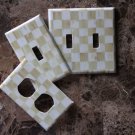 Switch Plate Outlet Covers made w/Mackenzie Childs Parchment Check Paper