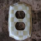 Double Outlet Switch Plate made w/Mackenzie Childs Parchment Check Paper