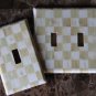 Double 2 Toggle Switch Plate made w/Mackenzie-Childs Parchment Check Paper
