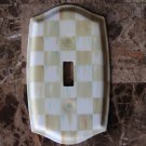 Single Toggle Switch Plate made w/Mackenzie-Childs Parchment Check Tissue Paper