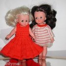 Furga Dolls,Mini Pair,Blonde & Brunette,Made In Italy,Highty Detailed Dolls !