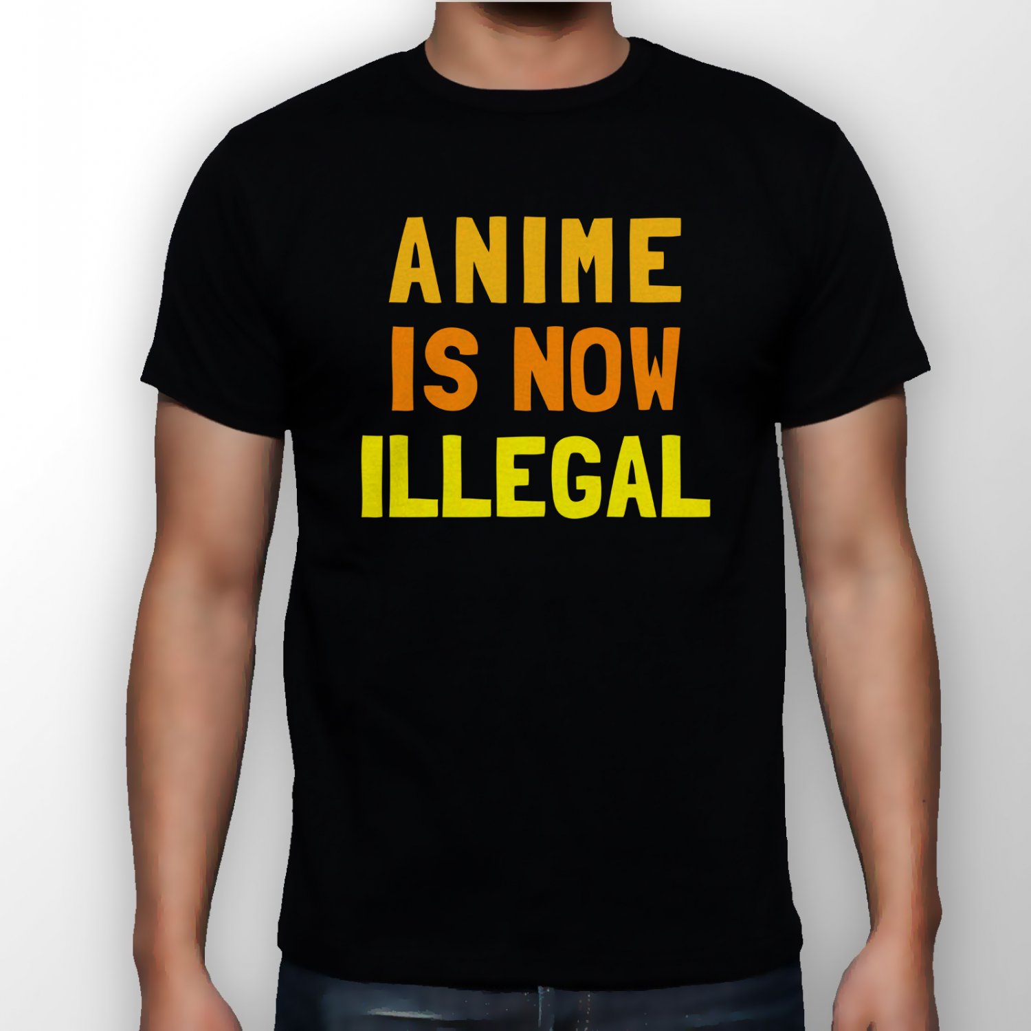 Best New Anime Is Now Illegal Man Black T Shirt S to 5XL