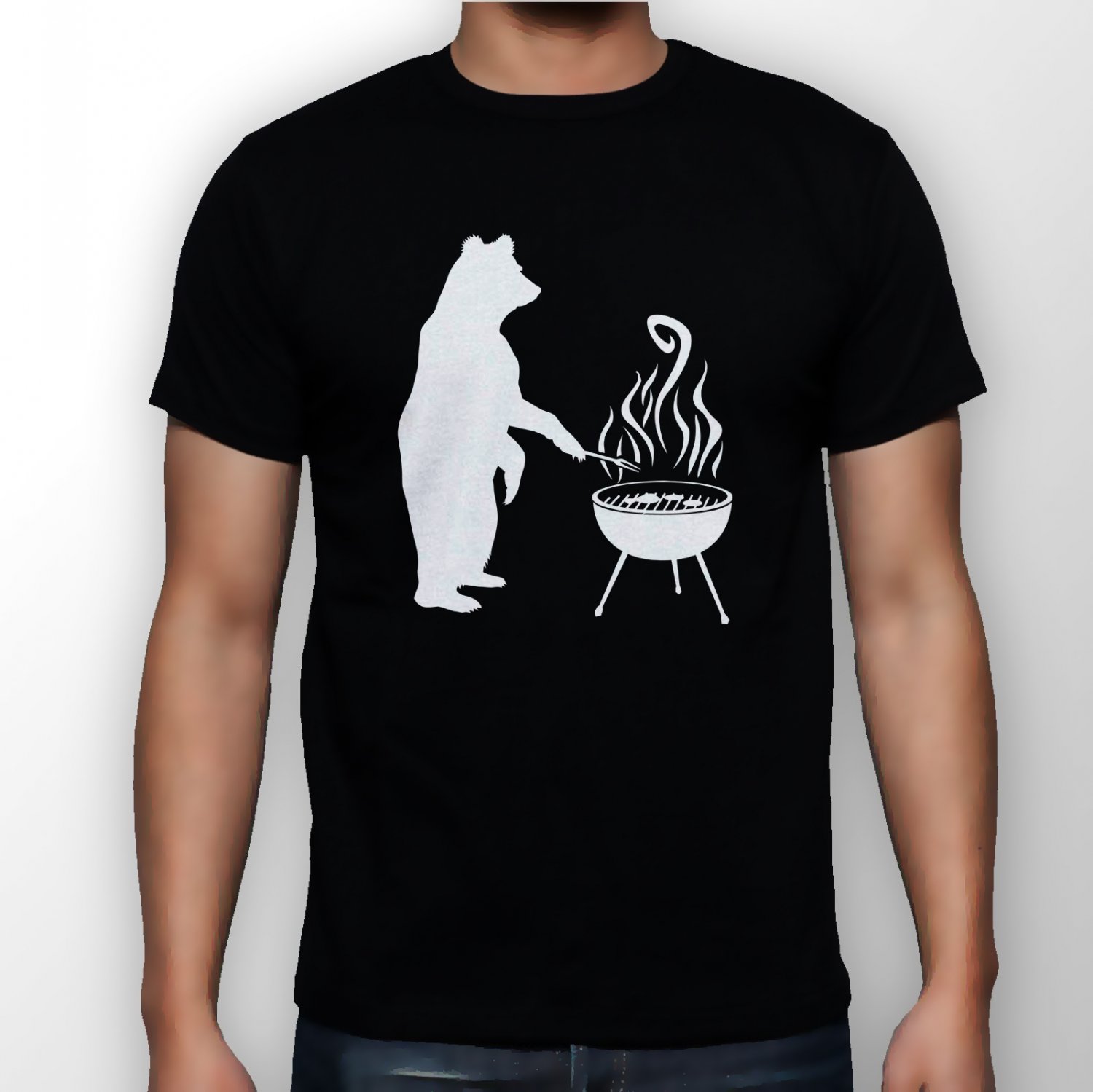 Best New BBQ Bear Man Black T Shirt S to 5XL