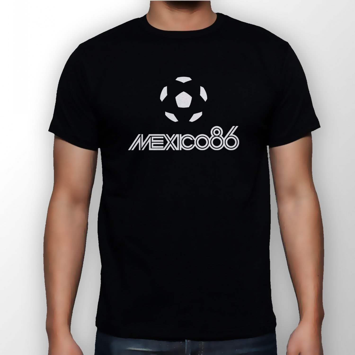 Best New 1986 World Cup Mexico Man Black T Shirt S to 5XL