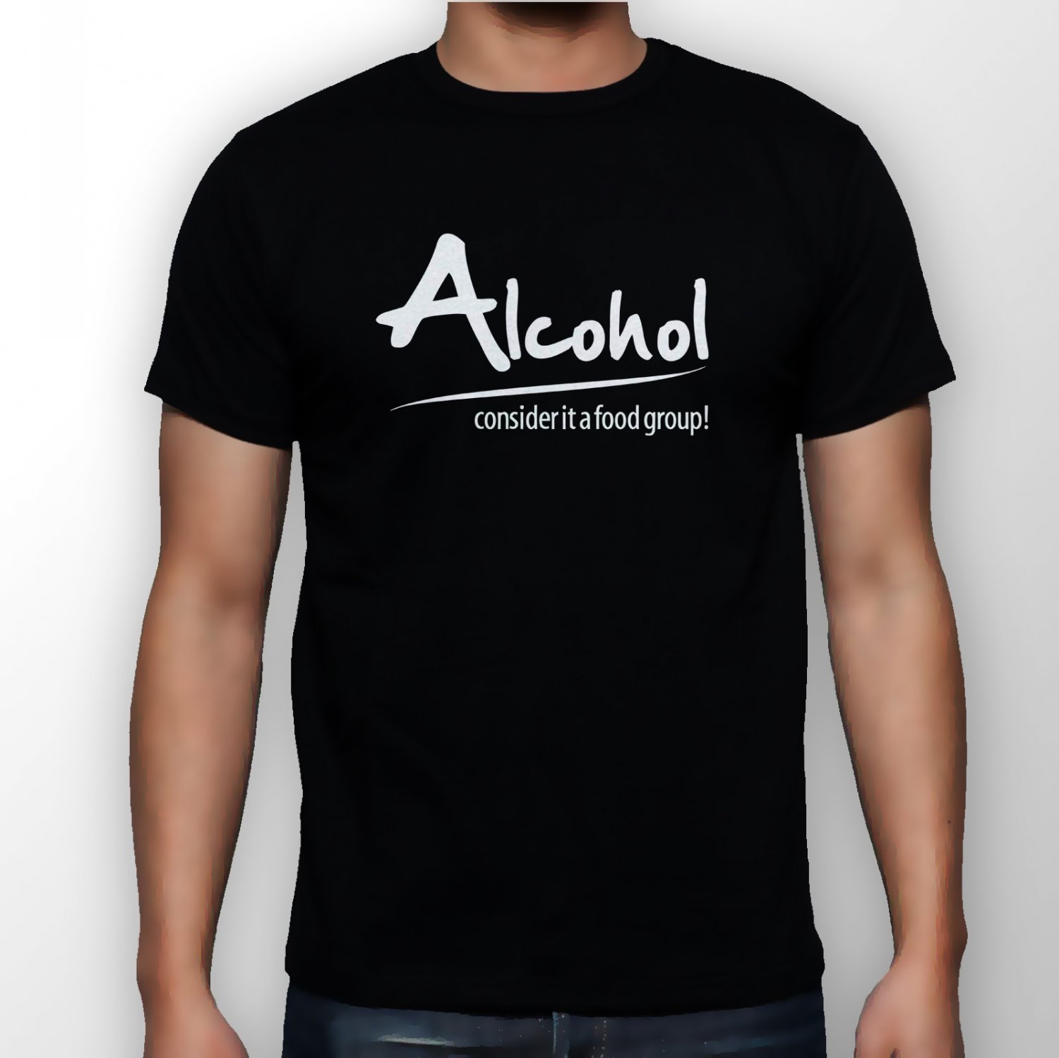 Best New Alcohol - Consider It A Food Group Man Black T Shirt S to 5XL