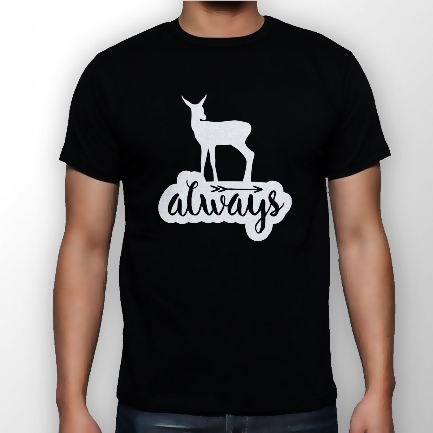 Best New Always Deer Man Black T Shirt S to 5XL