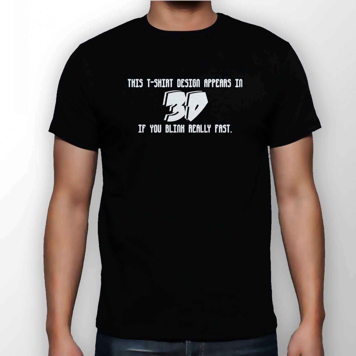 Best New Appears In 3D If You Blink Really Fast Man Black T Shirt S to 5XL