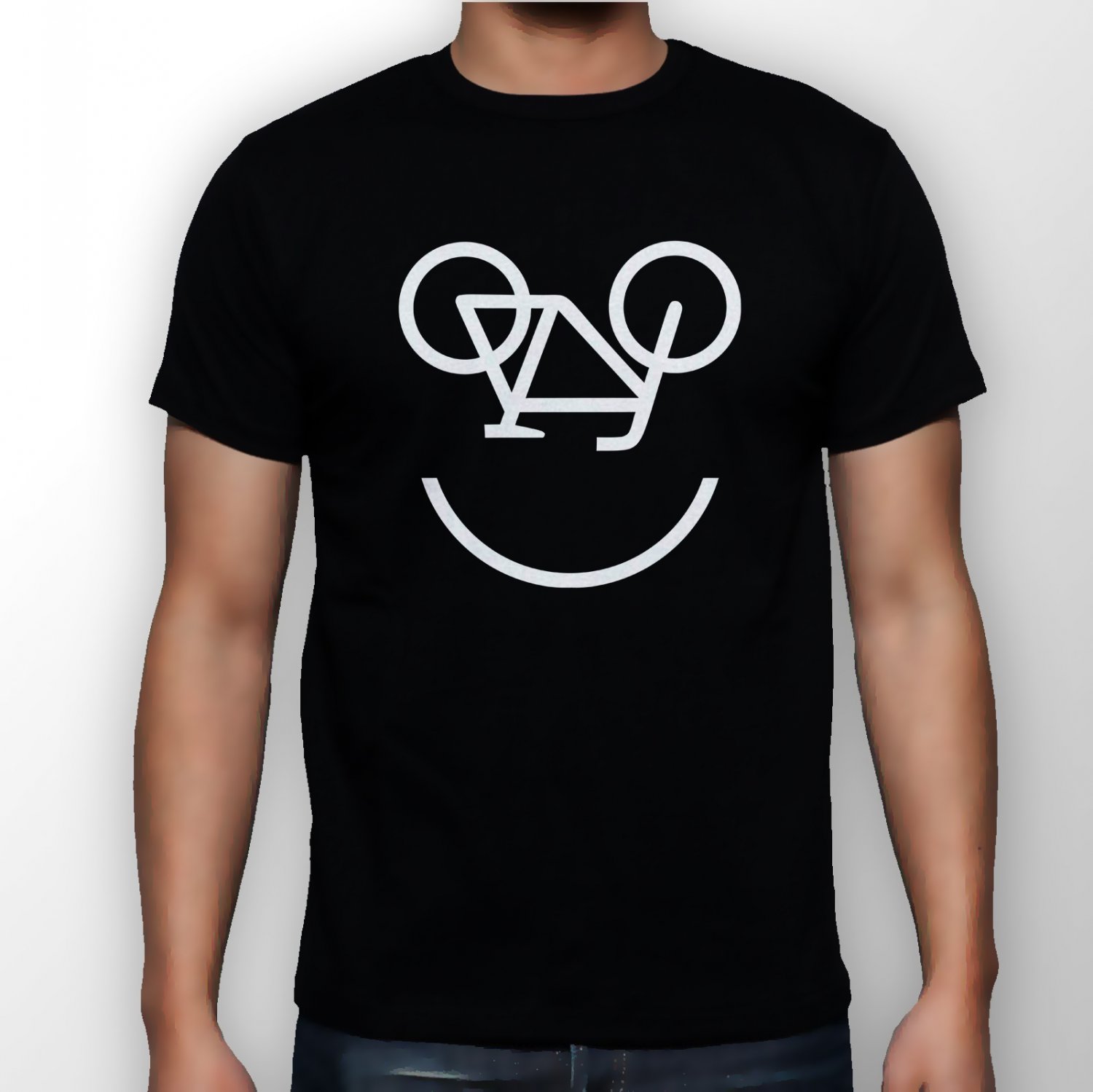 Best New Bicycle Face Man Black T Shirt S to 5XL