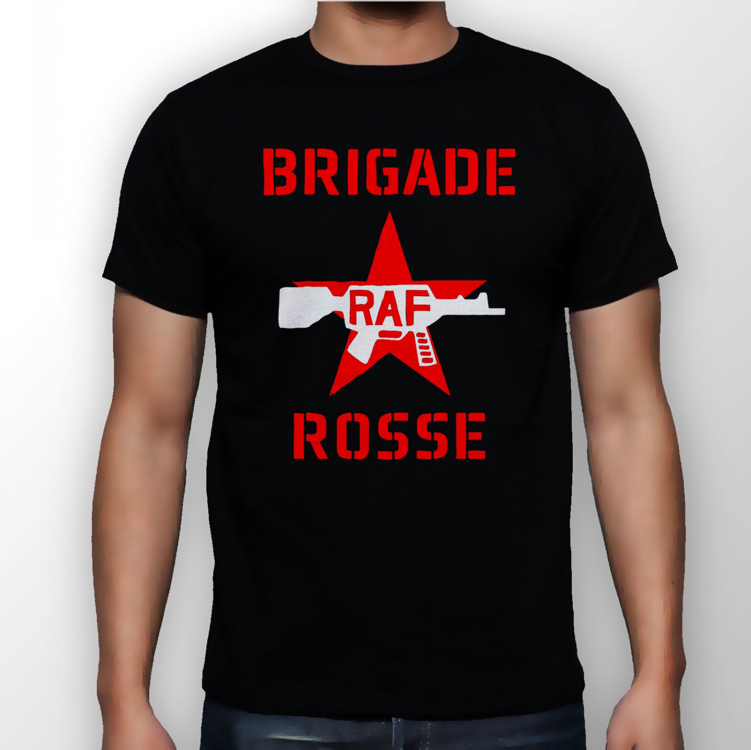 Best New Brigade Rosse RAF As Worn Man Black T Shirt S to 5XL