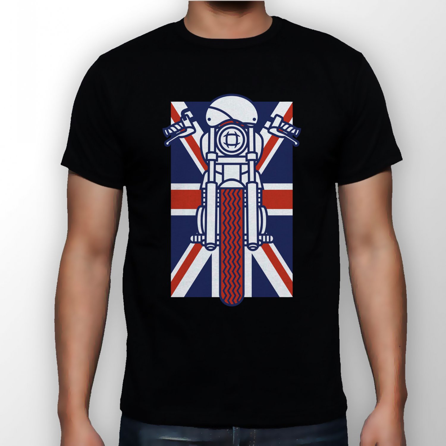 Best New British Biker Man Black T Shirt S to 5XL