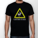 Best New Caution Stags Man Black T Shirt S to 5XL