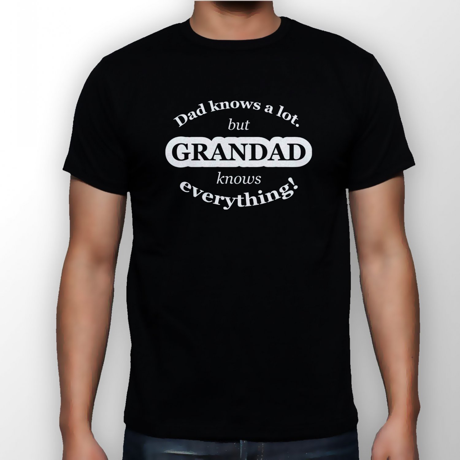 Best New Dad Knows A Lot But Grandad Knows Everything Man Black T Shirt S to 5XL