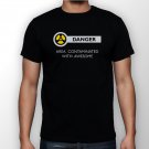 Best New Danger Area Contaminated With Awesome Man Black T Shirt S to 5XL
