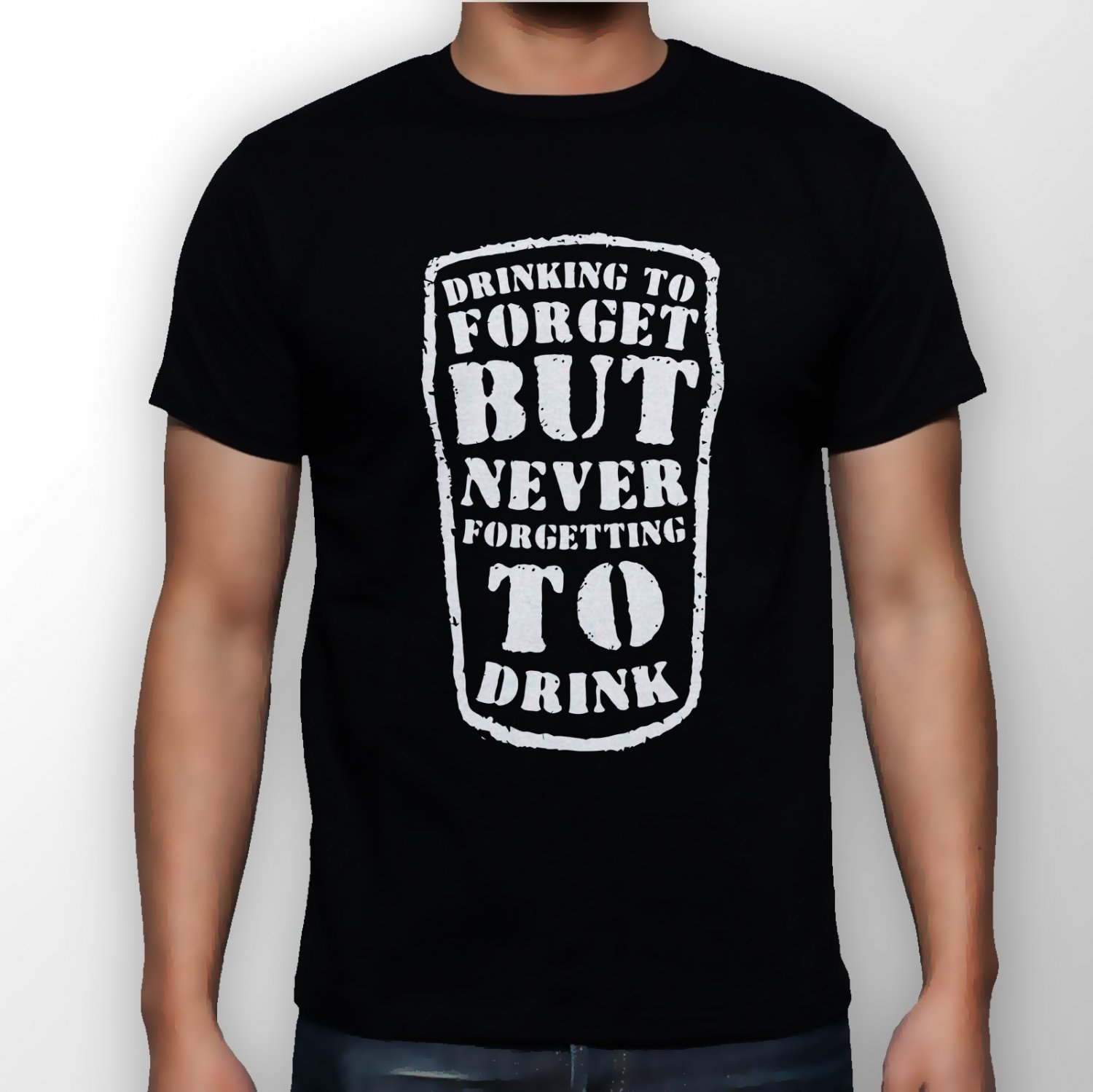 Best New Drinking To Forget But Never Forgetting To Drink Man Black T Shirt S to 5XL