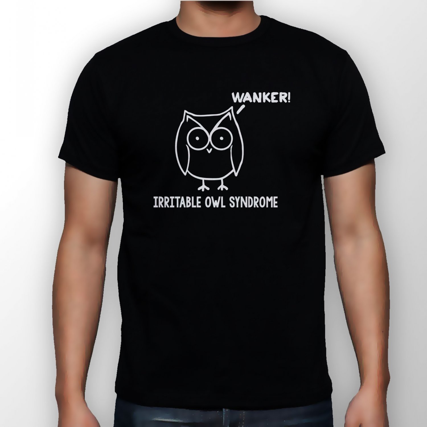 Best New Irritable Owl Syndrome Man Black T Shirt S to 5XL