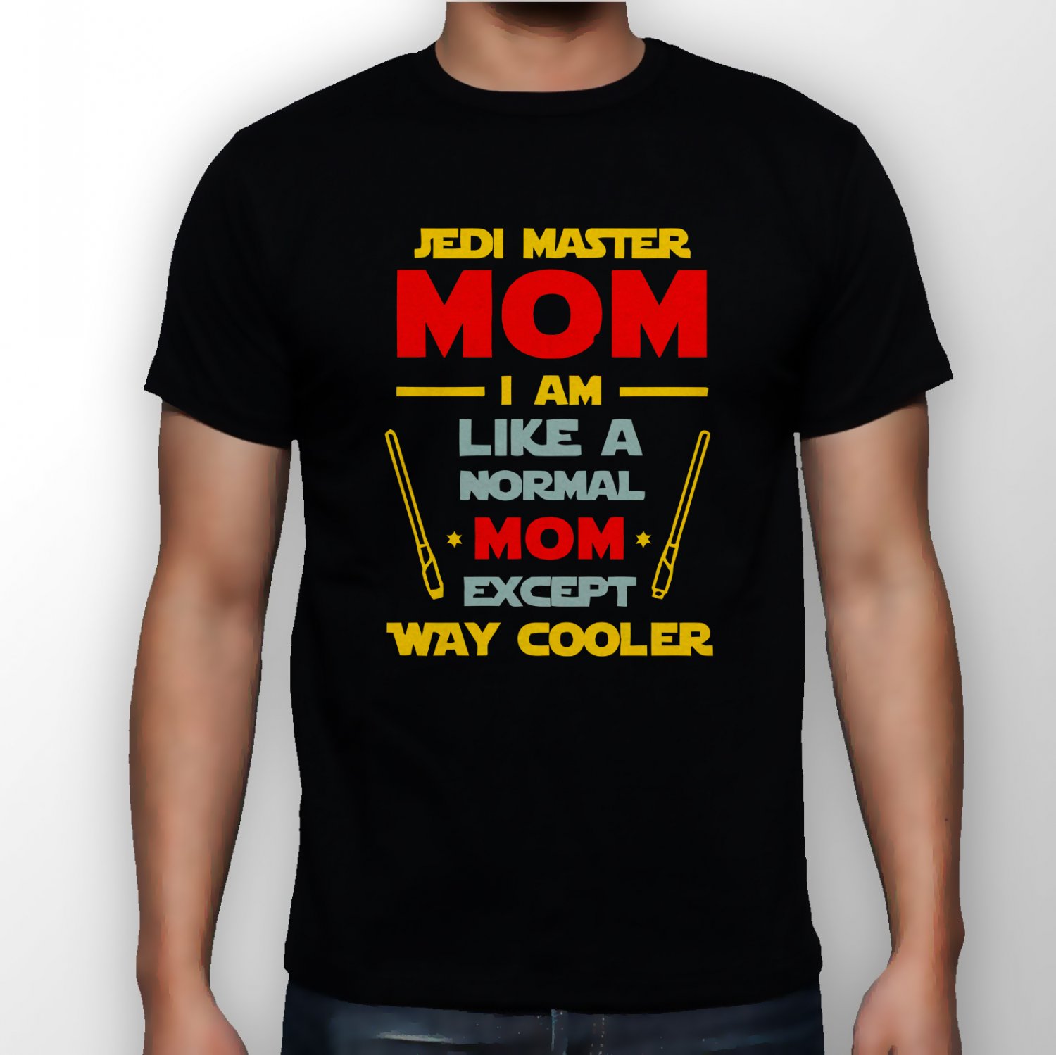Best New jedi master mom Man Black T Shirt S to 5XL