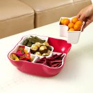 Creative Multi Sectional Snack Serving Tray Set with Lid