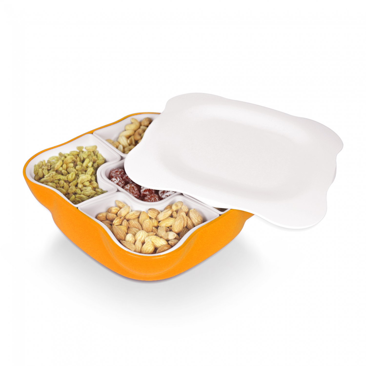Creative Multi Sectional Snack Serving Tray Set with Lid