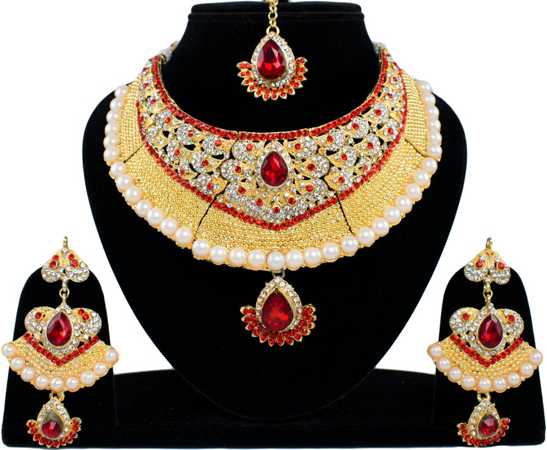 Indian Bridal Pearl Bollywood Wedding Stylish Jewelry Zircon Kundan