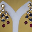 Chandelier Earrings Indian Bridal Traditional Crystal Engagement Goldplated Ruby Meena Kundan 311