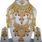 Indian Traditional Bridal Kundan Wedding Jewelry Set Gold Plated Maroon