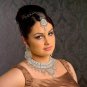 Indian CZ Wedding Jewelry Gole Tikla Traditional Silver Plated Set White ZR1071