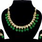 Indian Engagement Jewelry Set Meena Kundan Necklace Set Green MK782