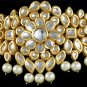 Choker Indian Kundan Jewelry Hope Flower Prom Jewelry Goldplated MK588 White