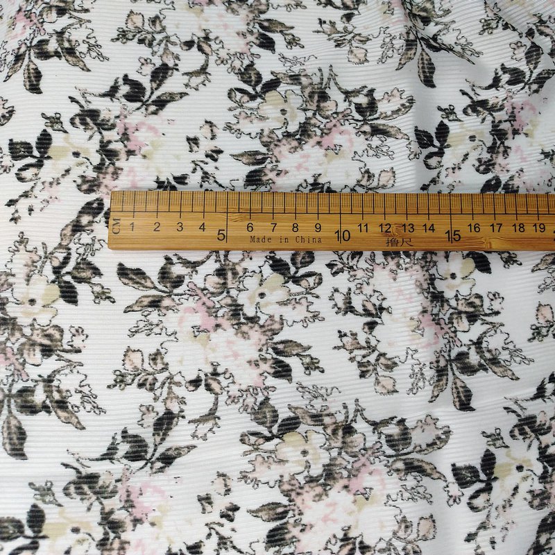 silk linen blends fabric floral print 44" drape 16 momme DIY sewing apparel fabric on sale
