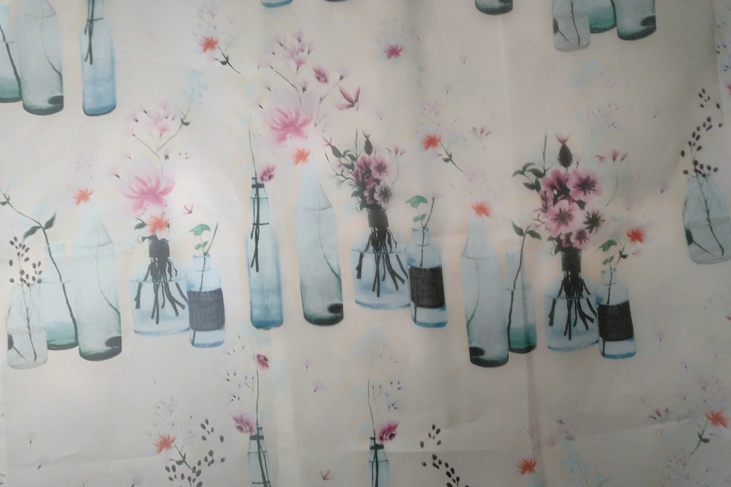 flower vase print silk satin oraganza fabric stiff 138cm high fashion fabric