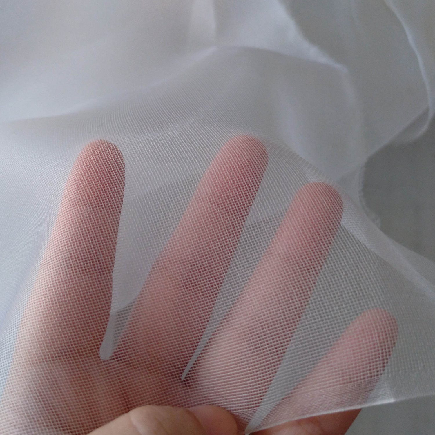 white silk tulle fabric by the yard