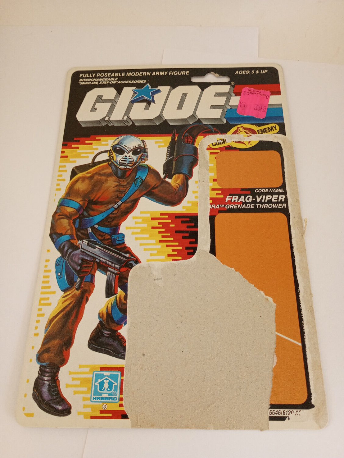 1988 Gi Joe Frag Viper Full Backer Card