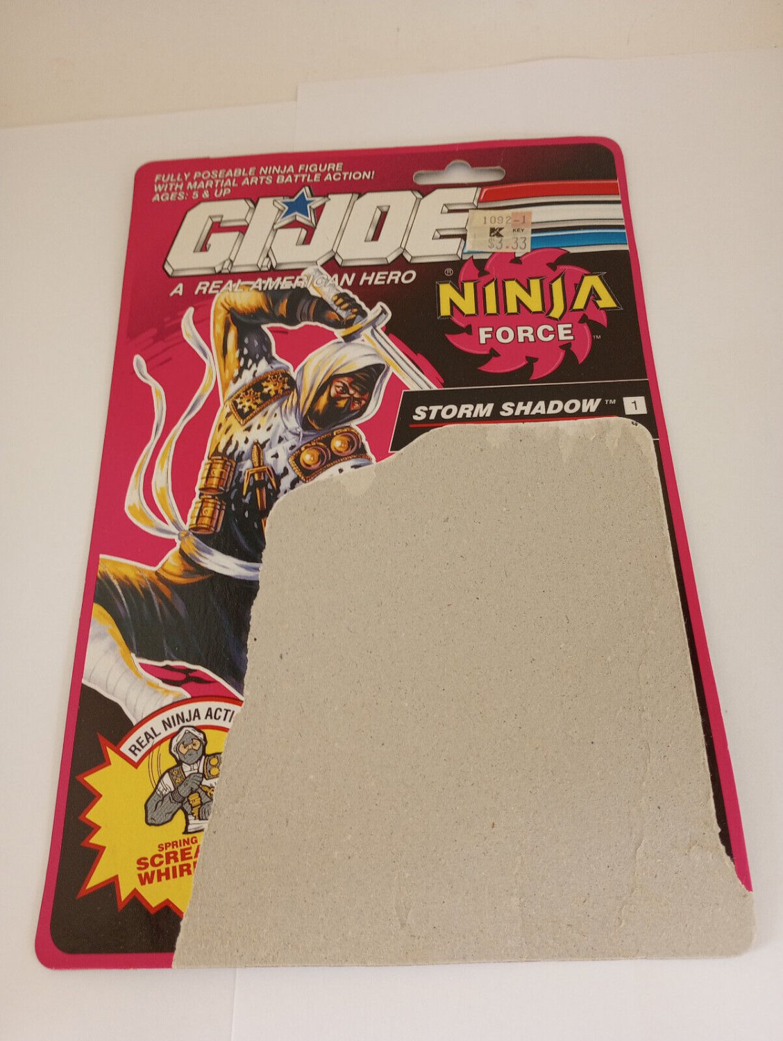 1991 G.I. Joe Ninja Force Storm Shadow Full Backer Card