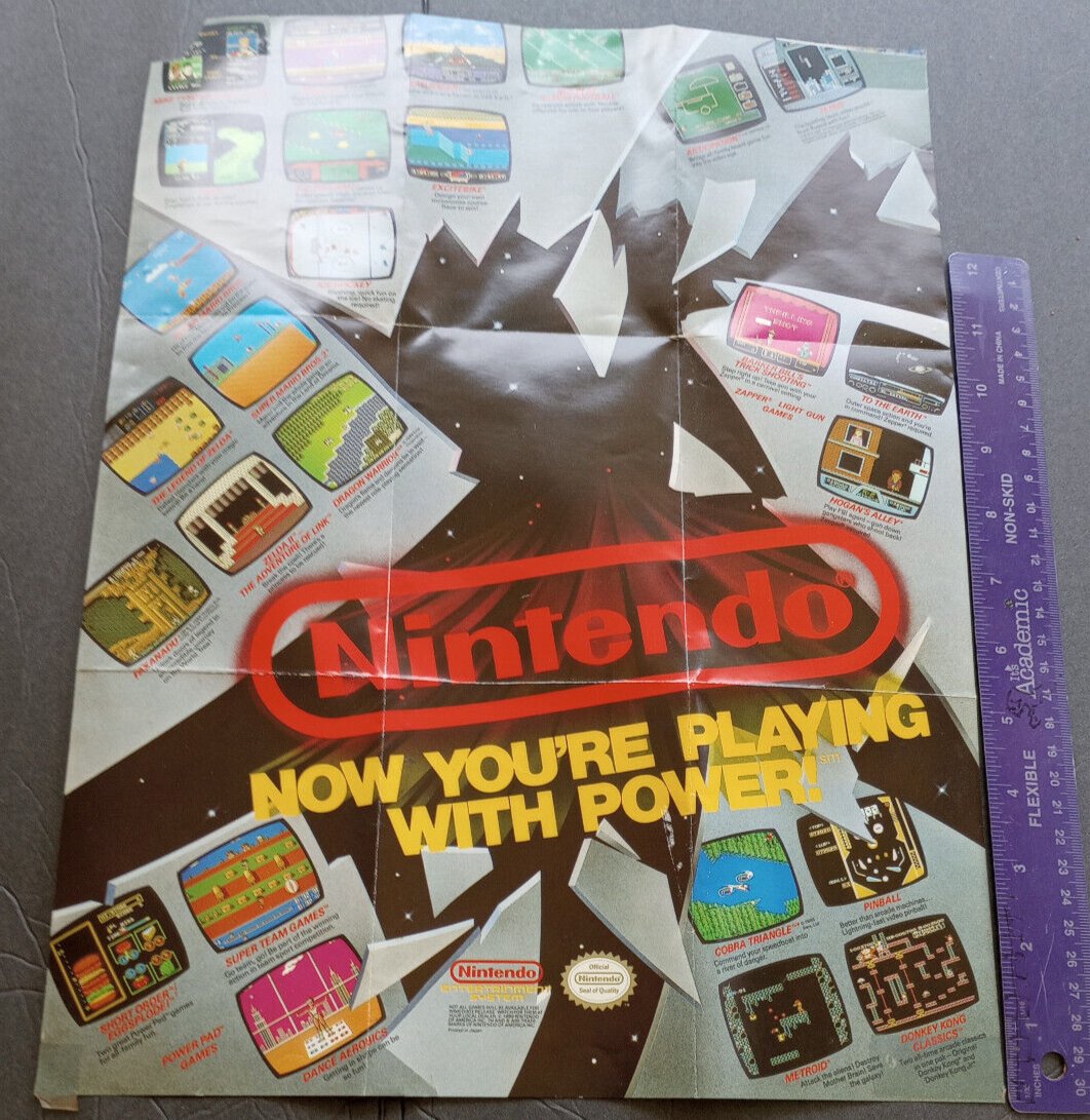 Original Nintendo Now You Re Playing With Power Poster Insert Ad X