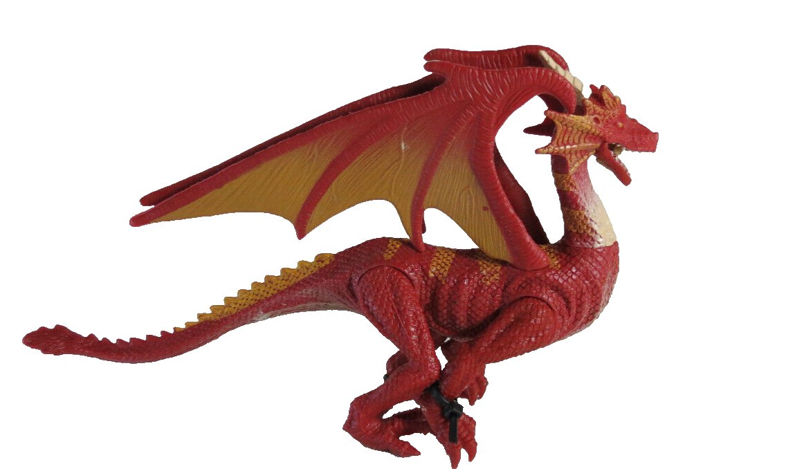 Red Dragon 2 Horns With Wings Poseable Hard Plasic