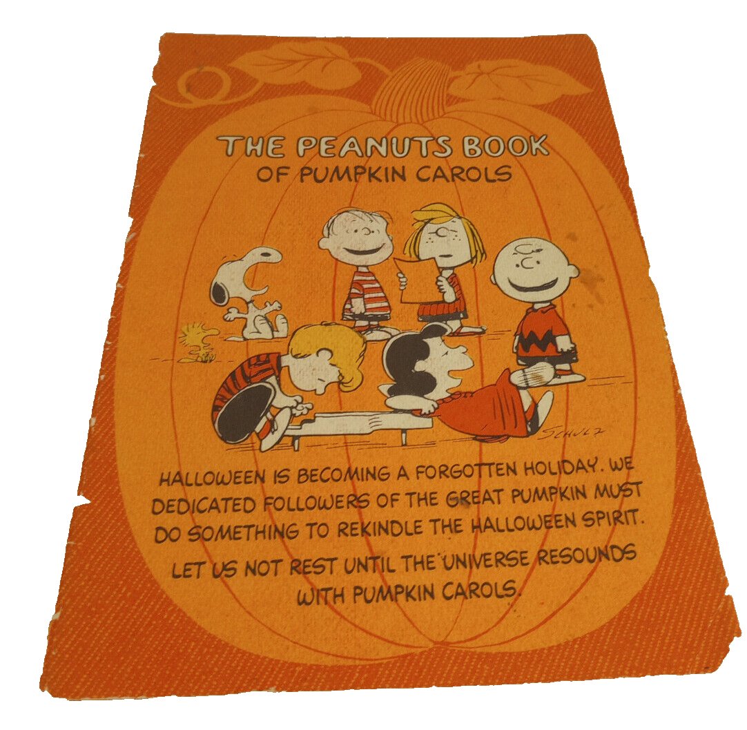 Ambassor Cards The Peanuts Book of Pumpkin Carols 1975 Fold Out Card