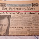 The Parkersburg News January 13, 1991 WV Front Section Bush Given War Authority