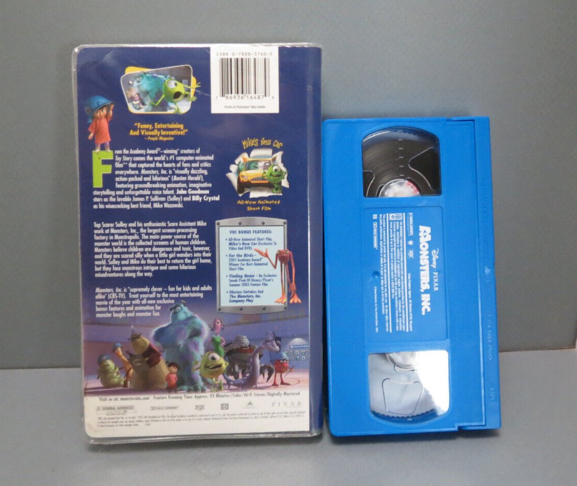 Monsters, Inc. (VHS, 2002, Clam Shell) Disney Pixar