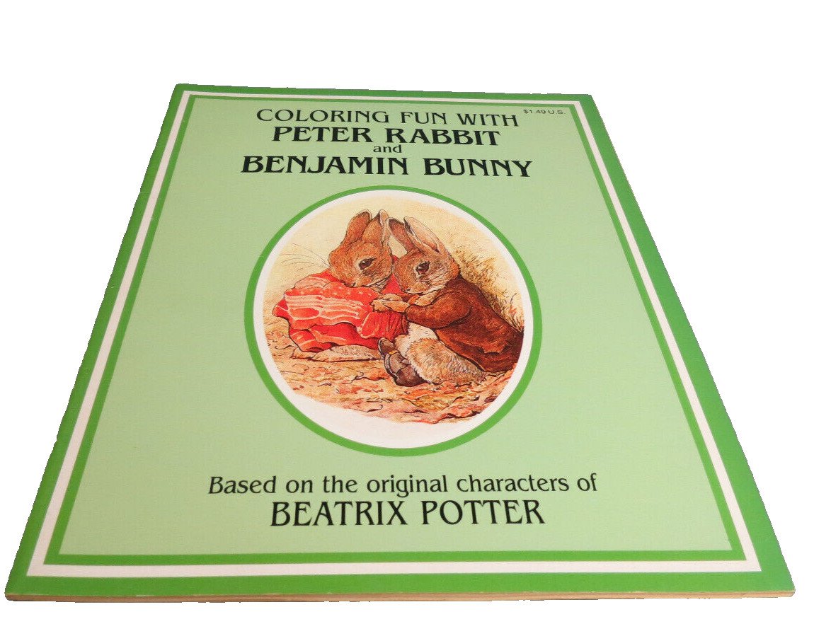 Vintage Coloring Fun with Peter Rabbit and Benjamin Bunny 1993 Landoll's