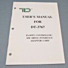 Vintage DT-3767 Floppy Controller User's Manual  IDE Interface Adapter Card