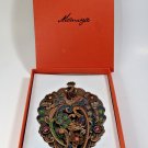 Maniya Metal Peacock Folding Vanity Hand Mirror Intricate Design w/box