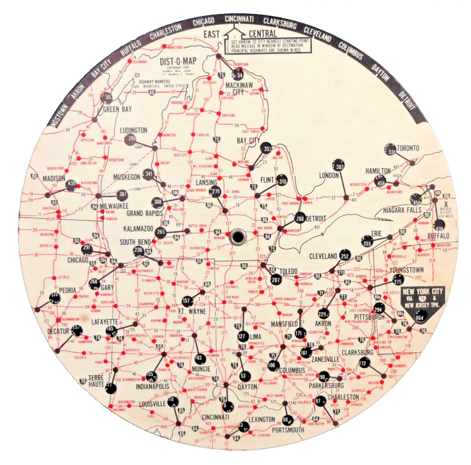 VTG Southeastern Advertising Dist-O-Map Northeast 1964